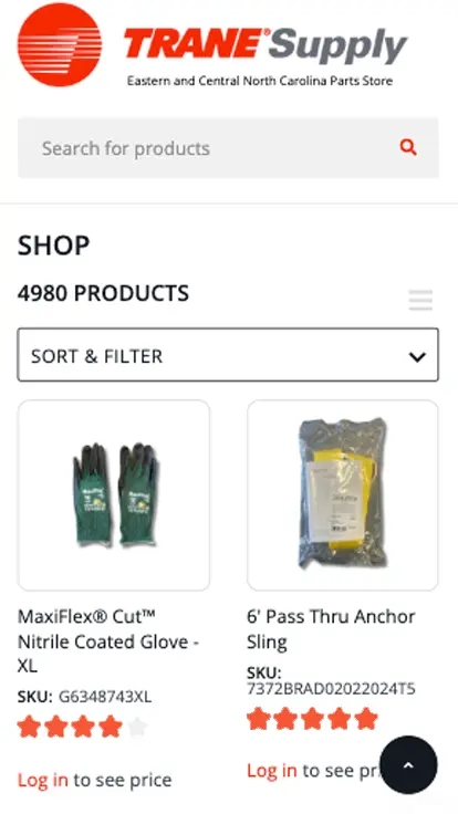Trane Supply Mobile Screenshot