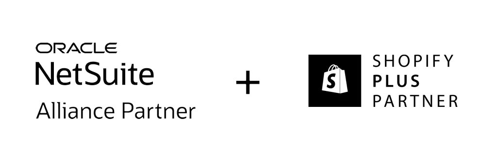 NetSuite Alliance and Shopify Plus Partnership logos