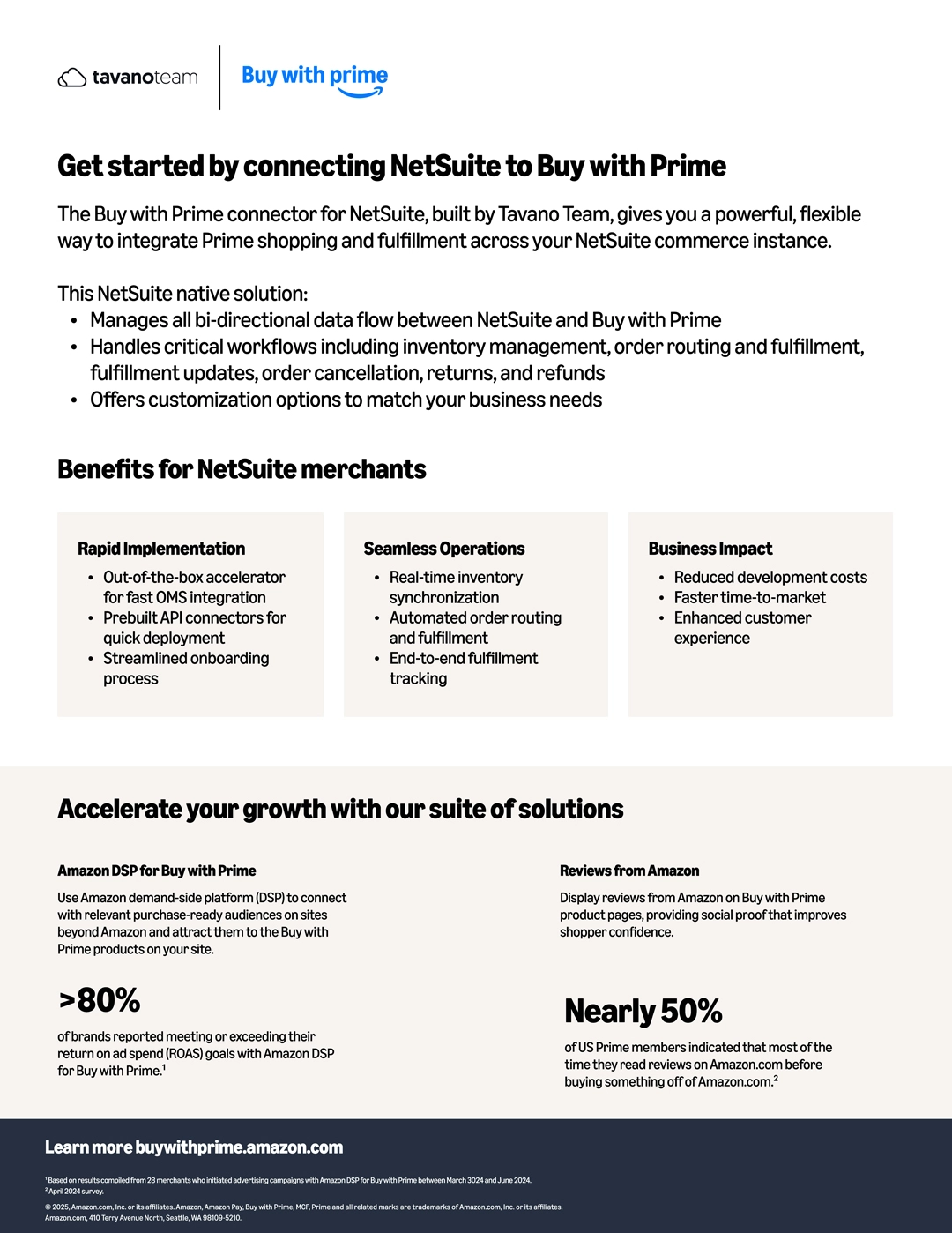 Buy with Prime NetSuite Connector One Pager